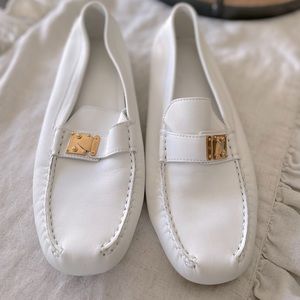 Louis Vuitton white loafers flats 39.5 / 9.5